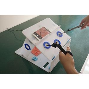 Laplay 医学生腹腔鏡手術訓練用手術セット 腹腔鏡トレーナーボックス 3種類のトレーニングアダプター付き 傷付き 縫合パッド iPad,Windo