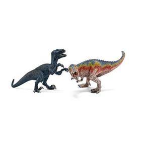シュライヒ 恐竜 ティラノサウルス・レックスとベロキラプトル (小) フィギュア 42216｜chamo-shop