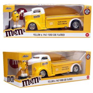 m&m's エムアンドエムズ　ミニカー イエロー　1:24 M&M'S 1947 FORD COE FLATBED｜champ002