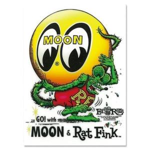 ムーンアイズ　MOONEYES  MOON Rat Fink x MOON アイボール ステッカー [DM232] 車 バイク