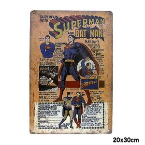 アメコミブリキ看板(SUPERMAN-BATMAN) 0017アメ雑 アメリカン雑貨 アメリカ雑貨｜champ002