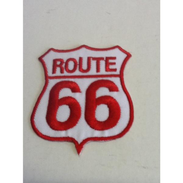 ルート66アメリカンキャラクター・ロゴのワッペン　ルート66　レッドＷ-3アイロンワッペン　刺繍、エ...