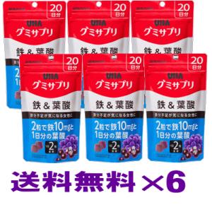 UHA味覚糖　UHAグミサプリ 鉄＆葉酸 40粒×6個セット