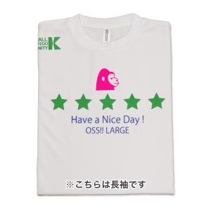 空手 Tシャツ OSS   LARGE 長袖 白  受注生産商品｜champonline