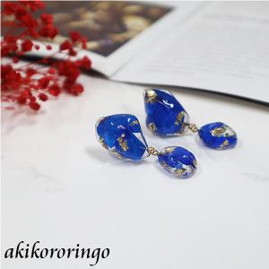 深いブルーの紫陽花 鉱石風 ピアス Akikororingo ハンドメイド 手作り アクセサリー かわいい あじさい きれい サージカルステンレス 金属アレルギー対応 Chan Fare 通販 Yahoo ショッピング