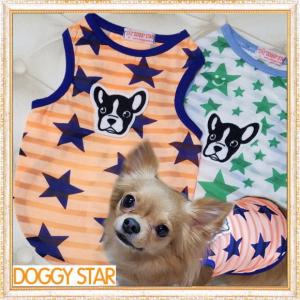 【犬 服】【Sale】【1580円】フレブル＆スターのタンクトップ【Doggy Star】【メール便OK】｜chaneri