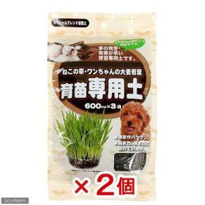 アラタ　ねこ草・ワンちゃんの大麦若葉育苗専用土　６００ｃｃ×３袋　２個　ペットグラス