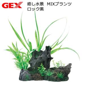 ＧＥＸ　癒し水景　ＭＩＸプランツ　ロック黒　人工水草