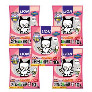 ライオン ニオイをとる紙の猫砂 10L×5袋 猫砂 固まる 流せる 燃やせる お一人様1点限り
