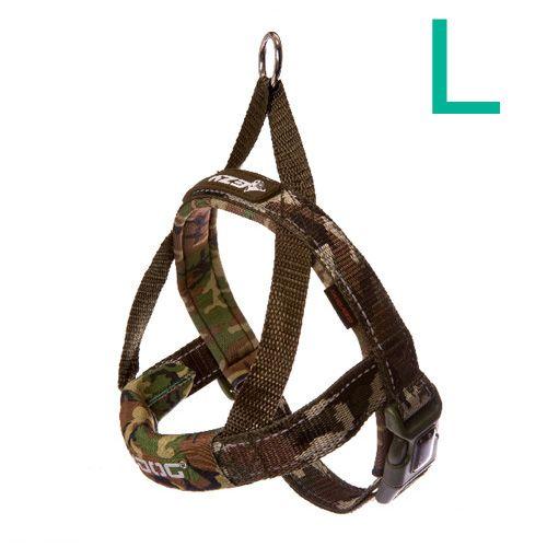 犬　ハーネス　イージードッグ　クイックハーネス　Ｌ（胴周り６２〜８４ｃｍ）　グリーンカモ　大型犬用