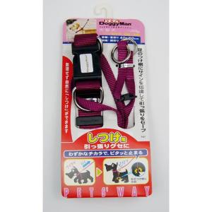 引っ張り防止ハーネス　Ｌ　（首回り）巾２．５×４０～６０ｃｍ　（胴回り）巾１．０×～１０７ｃｍまで　ワインレッド　関東当日便