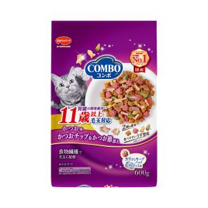 キャットフード　コンボ　キャット　毛玉対応　１１歳以上　かつお味・かつおチップ・かつお節　６００ｇ（１２０ｇ×５袋）　超高齢猫用　国産｜chanet