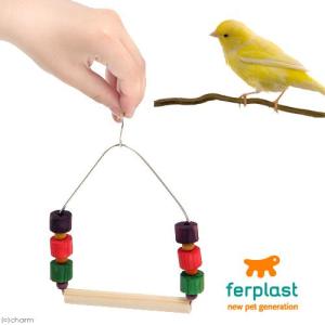 ファープラスト　木製バードスイング　小〜中型鳥用　鈴付き　ＰＡ４０８４　おもちゃ　止まり木