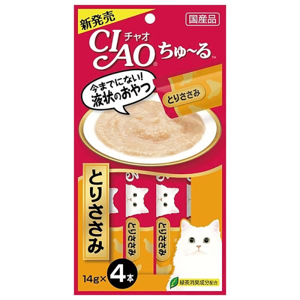 いなば　ＣＩＡＯ　チャオ　ちゅ〜る　とりささみ　１４ｇ×４本　おやつ　いなば　ちゅーる　チュール　猫