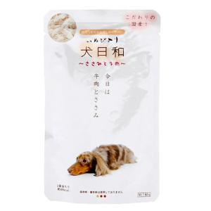 わんわん　犬日和　レトルト　ささみと牛肉　８０ｇ　ドッグフード　わんわん　犬日和　パウチ