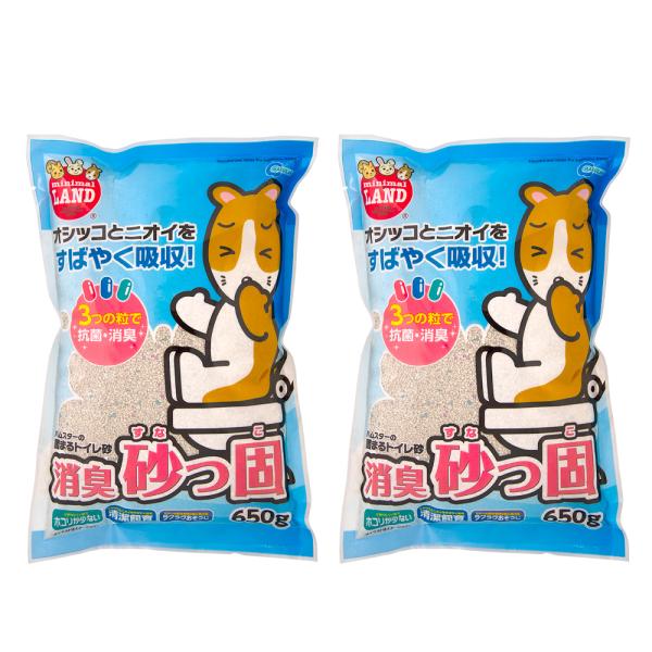 マルカン　消臭砂っ固　６５０ｇ×２袋　トイレ砂　ハムスター　リス　小動物用