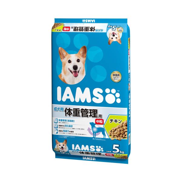 ドッグフード　アイムス　成犬用　体重管理用　チキン　中粒　５ｋｇ　正規品　ＩＡＭＳ　成犬用　お一人様...