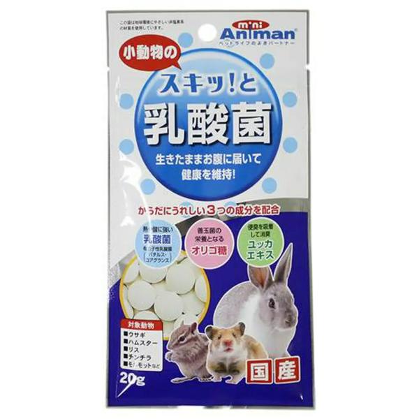 ミニアニマン　小動物のスキッ！と乳酸菌　２０ｇ　小動物　おやつ　乳酸菌　ドギーマン