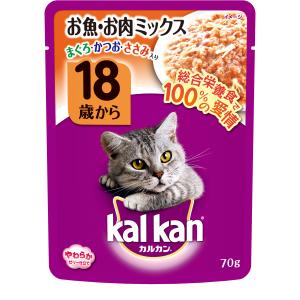 カルカン 18歳から お魚 お肉ミックス まぐろ かつお ささみ入り 70g×16袋 キャットフード