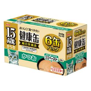 《終売》アウトレット品　アイシア　１５歳からの健康缶　かつお　４０ｇ×６Ｐ　超高齢猫用　訳あり