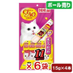 ボール売り　いなば　ＣＩＡＯ（チャオ）　スティック　１１歳からのまぐろ・かつお　１５ｇ×４本　１ボール６袋入