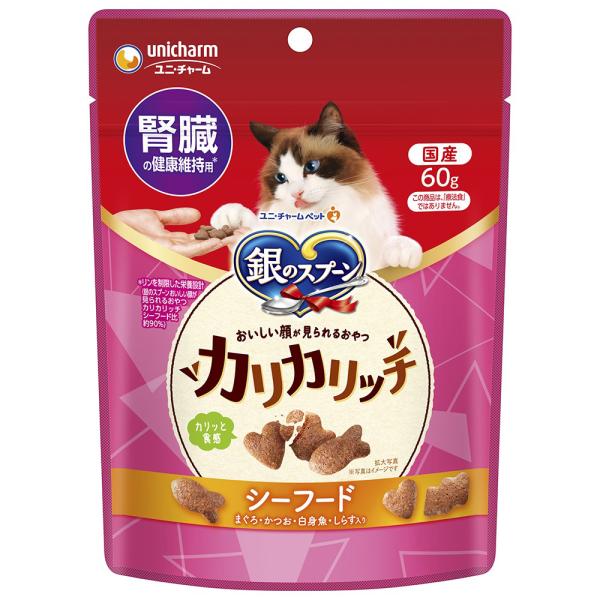 銀のスプーン　おいしい顔が見られるおやつ　腎臓の健康維持用　カリカリ　シーフード　６０ｇ