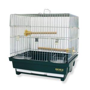 ＨＯＥＩ　ハートフルハウスＳ　ダークグリーン　（３０×２４．５×３０．５ｃｍ）　セキセイ　小型インコ　フィンチ　銀メッキ