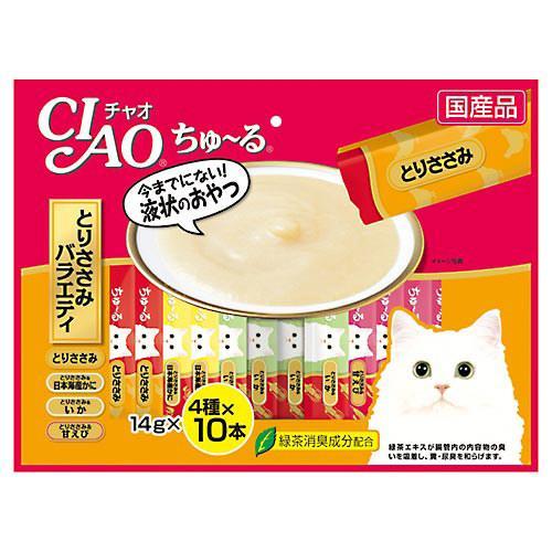 いなば　ＣＩＡＯ　チャオ　ちゅ〜る　４０本　とりささみバラエティ　１４ｇ×４種×１０本　キャットフー...
