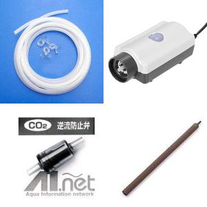 いぶきエアストーン　直径１８×３００＋ＳＳＰＰ−３Ｓ＋逆止弁＋キスゴム×４＋チューブ３ｍ　４５〜６０ｃｍ水槽用エアーポンプ