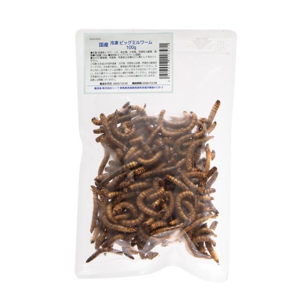 冷凍★冷凍ビッグミルワーム　１００ｇ　爬虫類エサ　無添加　無着色　別途クール手数料　常温商品同梱不可