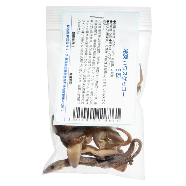 冷凍★冷凍餌用ハウスゲッコー　５匹　爬虫類エサ　無添加　無着色　別途クール手数料　常温商品同梱不可