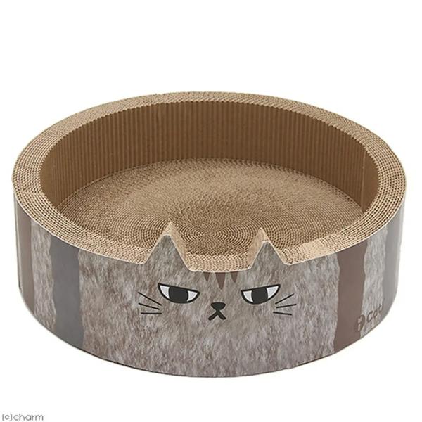 猫用　爪とぎ　ｉＣａｔ　猫のくつろぎつめとぎ　ふて猫　グレー