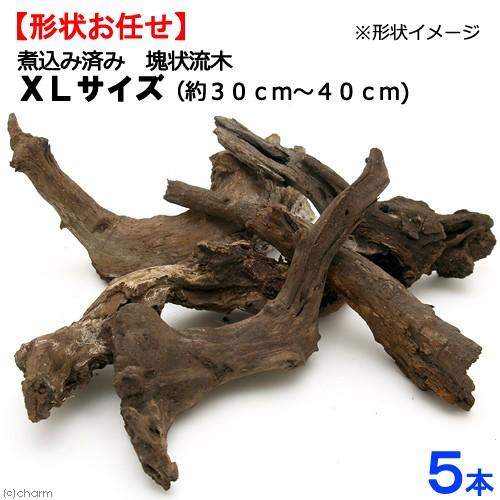 形状お任せ　煮込み済み　塊状流木　ＸＬサイズ（約３０〜４０ｃｍ）　５本　レイアウト素材