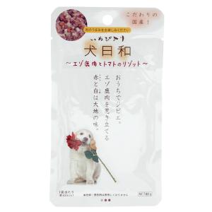 わんわん　犬日和　レトルト　エゾ鹿肉とトマトのリゾット　６０ｇ　犬　ドッグフード　ウェット　パウチ　鹿　ジビエ｜chanet