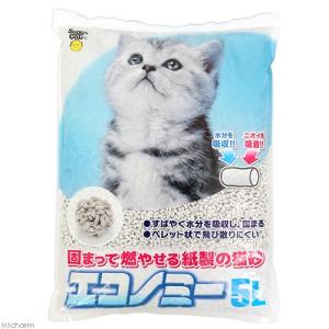 スーパーキャット　エコノミー　５Ｌ　猫砂　紙砂　流せない　燃やせる　お一人様８点限り