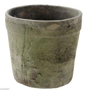 アンティークポット 直径25×23cm 黒 モスポット トール バラ オリーブ 鉢