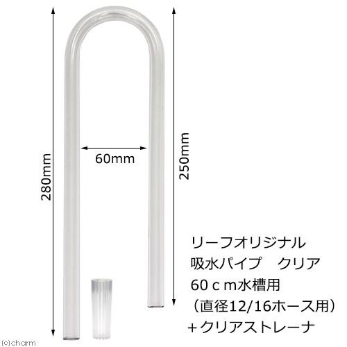 様々なフィルターに使用可能！　吸水パイプ　クリア　６０ｃｍ水槽用　（直径１２／１６のホース用）＋クリ...