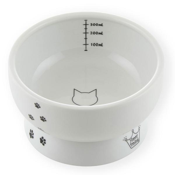 食器　猫壱　ハッピーダイニング　猫用　脚付ウォーターボウル　レギュラー　猫柄