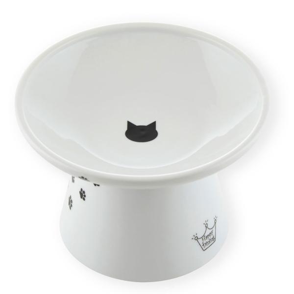 食器　猫壱　ハッピーダイニング　猫用　脚付フードボウル　浅広口タイプ