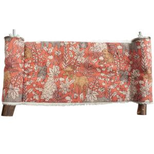 Ｌｅａｆ　小動物の４Ｗａｙステップハンモック　Ｌサイズ　北欧風森の仲間柄　サーモンピンク　ハンドメイド