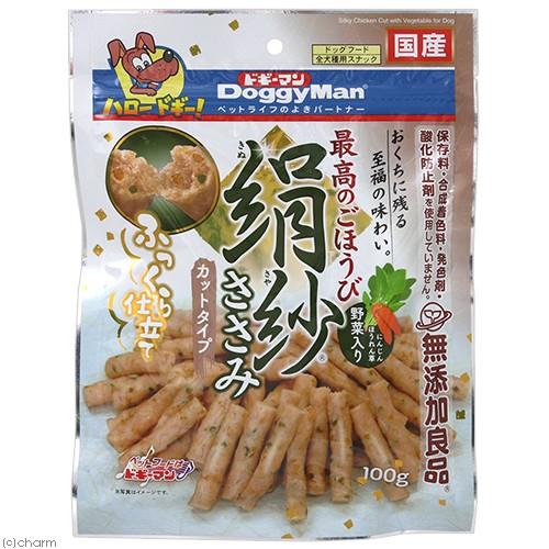 ドギーマン　無添加良品　絹紗　カットタイプ　野菜入り　１００ｇ　犬　おやつ　無添加