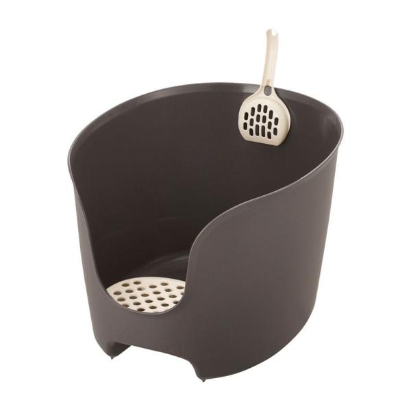 リッチェル　ラプレ　壁高ネコトイレ　グレー