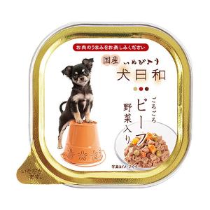 わんわん　犬日和トレイ　ビーフ　野菜入り　１００ｇ｜chanet