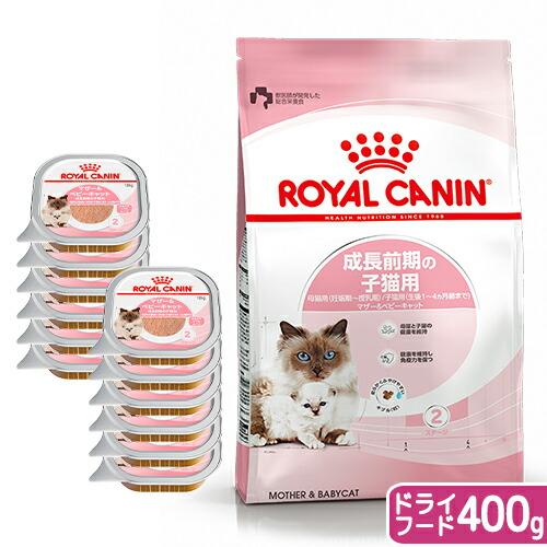 ロイヤルカナン　猫　成長前期の子猫用ドライウェットセット　ドライ４００ｇ　ジップ無し＋ウェット１００...