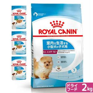 【送料無料】ロイヤルカナン　子犬用（生後１０カ月齢まで）　ウェット３袋＋ミニインドア２ｋｇ　ジップ付｜chanet