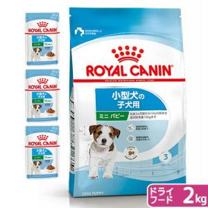 【送料無料】ロイヤルカナン　子犬用（生後１０カ月齢まで）　ウェット３袋＋ミニ　パピー　２ｋｇ　ジップ付｜chanet