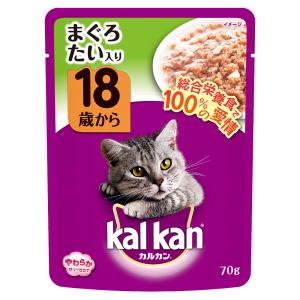 ボール売り カルカン パウチ ゼリー仕立て 18歳から まぐろとたい 70g 1ボール16袋 キャットフード 超高齢猫用