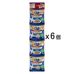 キャットフード　銀のスプーン　海の贅沢素材　毛玉ケア　４連パック　まぐろ・かつお・白身魚に天然小魚・かつお節添え　４０ｇ×４連パック　６袋入