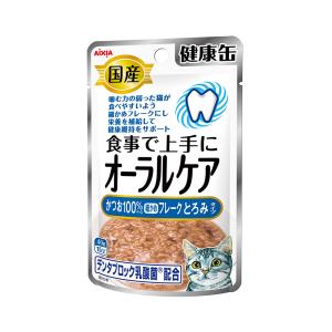 アイシア　国産　健康缶パウチ　オーラルケア　かつお１００％細かめフレーク　とろみタイプ　４０ｇ