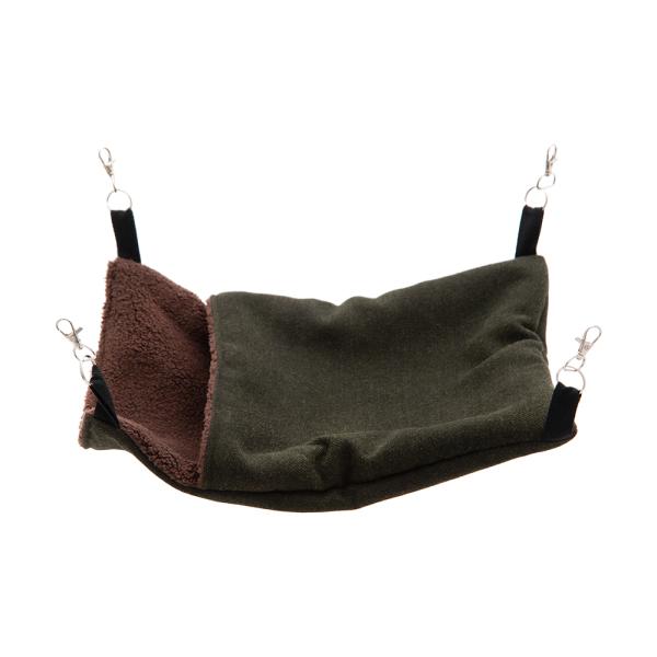 ぬくぬくもぐれるハンモック　深緑　ハンドメイド　チンチラ　デグー　リス　モモンガ　フェレット